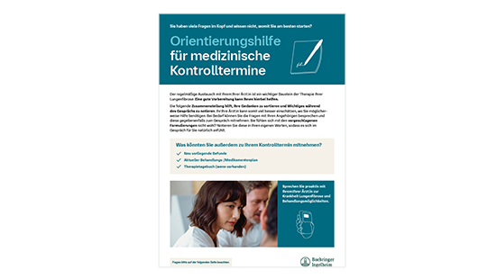 Orientierungshilfe für medizinische Kontrolltermine